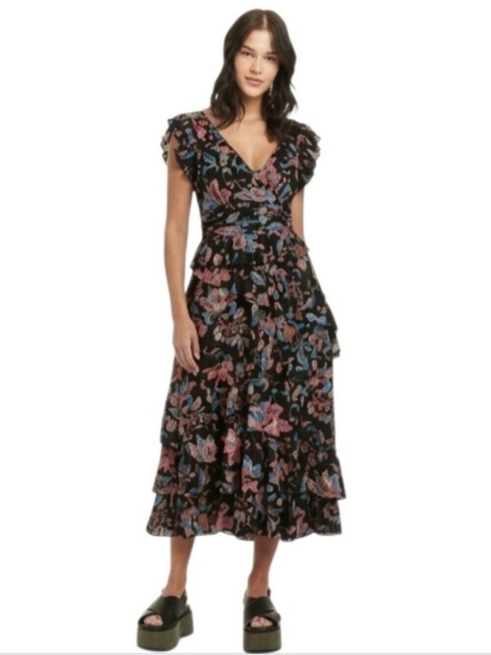 NWT Love the Label Salome Lurex Maxi Dress